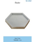 Dekoratif Kase GümüşRenk Takı Kutusu Yüzük Kolye Kutusu Mum Tabağı Takı Organizer Altıgen Model